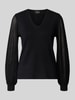 s.Oliver BLACK LABEL Regular Fit Pullover aus Viskose-Mix mit semitransparenten Ärmeln Black