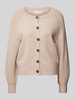 Christian Berg Woman Strickjacke mit Knopfleiste Metallic Beige Melange