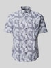Jake*s Koszula biznesowa o kroju casual fit ze wzorem na całej powierzchni Granatowy