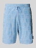 CARLO COLUCCI Regular Fit Sweatshorts mit Strukturmuster Modell 'BEACHWEAR' Hellblau