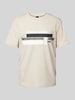 BOSS Green T-shirt met labelprint Beige