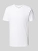 OLYMP Level Five T-Shirt mit geripptem V-Ausschnitt im 2er-Pack Weiss