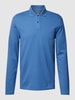 Christian Berg Men Poloshirt mit langen Ärmeln Metallic Blau