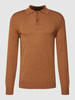 Christian Berg Men Strickpullover mit Polokragen Cognac meliert