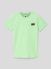Garcia T-Shirt mit Label-Patch Neon Grün
