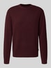 Jack & Jones Premium Strickpullover mit gerippten Abschlüssen Modell 'BLAMILANO' Bordeaux Melange