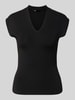 MANGO Stricktop mit V-Ausschnitt Modell 'CANELONS' Black