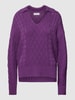 Christian Berg Woman Gebreide pullover met kabelpatroon Prune