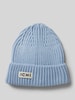 ICHI Beanie met labelpatch, model 'EMMA' Blauw