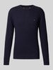 Tommy Hilfiger Sweter o kroju slim fit z dzianiny o fakturze jodełki Granatowy