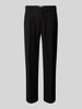 JAKE*S STUDIO MEN Straight Leg Hose mit Bundfalten Black