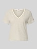 Tommy Hilfiger regular fit T-shirt van mix van katoen en linnen Zand