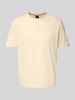 BOSS Orange Regular fit T-shirt van katoenmix Ecru