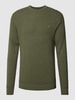 Christian Berg Men Gebreide pullover met structuurmotief Olijfgroen gemêleerd