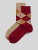 Burlington Sokken met argyle-stitching in een set van 2 paar Bordeaux