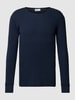 Schiesser Longsleeve in Feinripp-Optik Modell 'REVIVAL' Dunkelblau