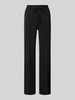 Cambio Regular fit stoffen broek met persplooien, model 'AVRIL' Zwart