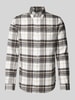 Jack & Jones Premium Slim Fit Freizeithemd Button-Down-Kragen Modell 'BLUNORRIS' Mittelgrau