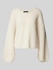 Vero Moda Oversized Strickpullover mit V-Ausschnitt Modell 'JULIETTE' Offwhite