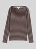 Tom Tailor Regular Fit Langarmshirt aus Baumwoll-Mix Dunkelbraun