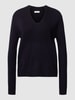 Christian Berg Woman Strickpullover aus Wolle mit V-Ausschnitt Dunkelblau