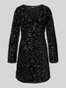 Pieces Sukienka mini cekinowa z aksamitu model ‘KAM’ Czarny