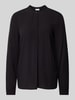 Jake*s Casual Blusenshirt mit kurzer verdeckter Knopfleiste Black