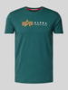 Alpha Industries T-shirt met labelprint Petrol