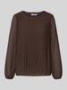 ZABAIONE Blouse met lange mouwen met plissévouwen en ronde hals Middenbruin
