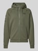 EA7 Emporio Armani Sweatjacke mit Logo-Prints und Kapuze Oliv