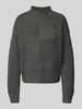 Vero Moda Regular fit gebreide pullover met opstaande kraag, model 'MOON' Middengrijs