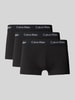 Calvin Klein Underwear Trunks aus Viskose mit Label-Bund im 3er-Pack Black