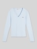 Tommy Jeans Slim fit shirt met lange mouwen met logodetail Lichtblauw