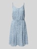 Pieces Knielange jurk met strikceintuur, model 'NYA' Bleu