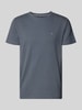 LERROS T-Shirt mit Strukturmuster und Logo-Stitching Rauchblau