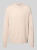 SELECTED HOMME Relaxed fit gebreide pullover van een mix van wol en kasjmier, model 'Calle' Ecru