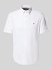 Tommy Hilfiger Regular Fit Freizeithemd mit kurzem Arm Modell 'FLEX' Weiss