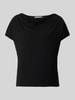 Christian Berg Woman Selection T-Shirt mit Wasserfall-Ausschnitt Black