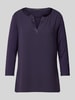 comma Blusenshirt aus Viskose-Elasthan-Mix mit 3/4-Arm Aubergine