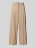 Weekend Max Mara Wide leg bandplooibroek van puur katoen, model 'VETTURA' Beige