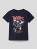 Tommy Hilfiger Teens T-shirt met labelprint, model 'FUN' Marineblauw