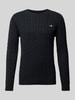 Gant Strickpullover mit Label-Stitching Black