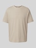 CK Calvin Klein T-shirt met geribde ronde hals Beige