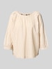 s.Oliver RED LABEL Relaxed fit blouse met korte mouwen van een mix van katoen en viscose  Beige