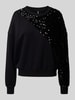 Pieces Regular Fit Sweatshirt mit Pailletten Modell 'NANCY Black