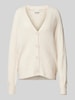 ICHI Gebreide cardigan met V-hals, model 'Kamara' Wit