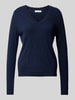 Christian Berg Woman Gebreide pullover met ribboorden Donkerblauw