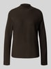 comma Strickpullover aus Viskose-Mix mit Stehkragen Dunkelbraun