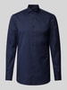 Eterna Slim fit zakelijk overhemd van twill Marineblauw