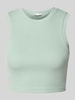 Only Slim Fit Crop Tops aus Baumwoll-Mix Modell 'VILMA' Schilf
